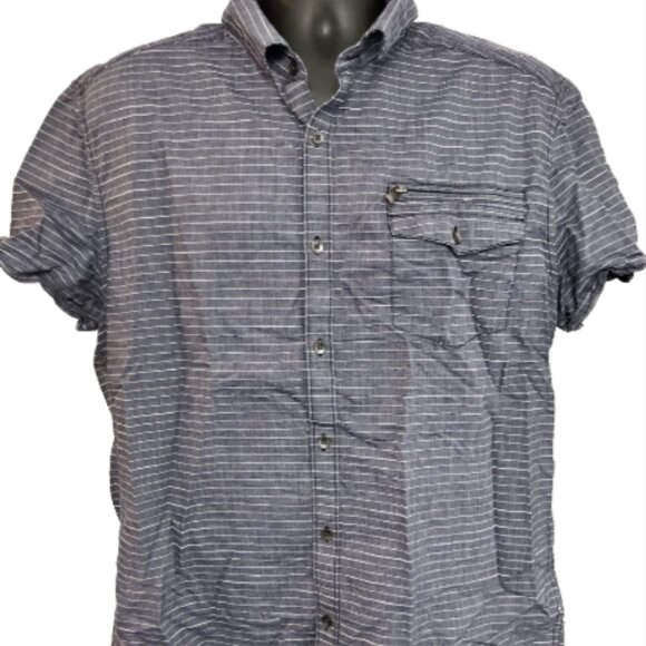 Reaction Kenneth Cole Cotton XL Short Sleeve Button Down Collared Shirt w/pocket - Picture 1 of 14